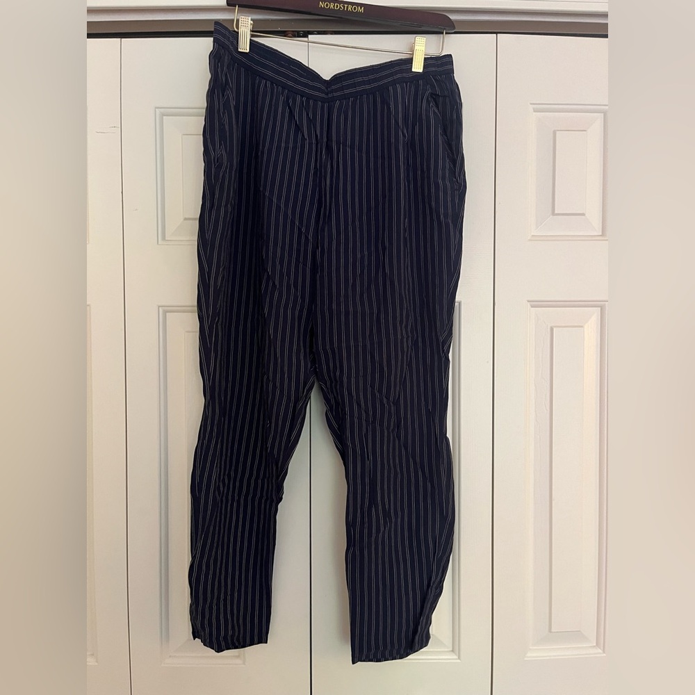 Eileen Fisher Navy Striped Dress Pants